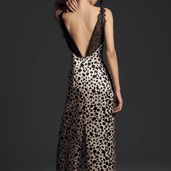 NWT Anthropologie V-Neck Open-Back Slip Midi Dress - Picture 3 of 11